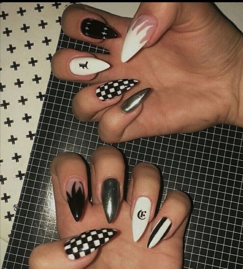 Прикольный маникюр на длинные ногти