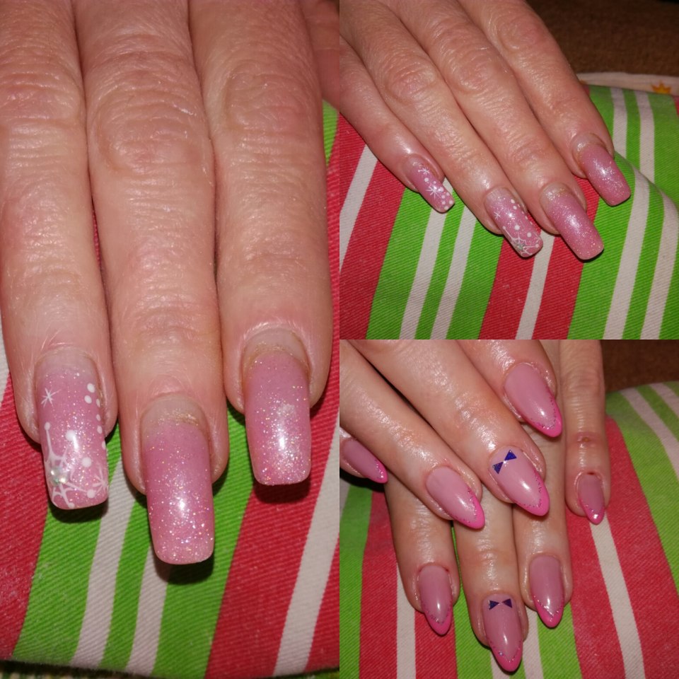 Несложный дизайн нарощенных ногтей