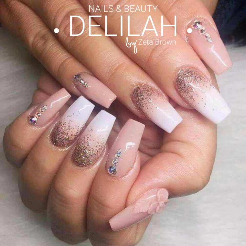 Маникюр омбре на длинные ногти