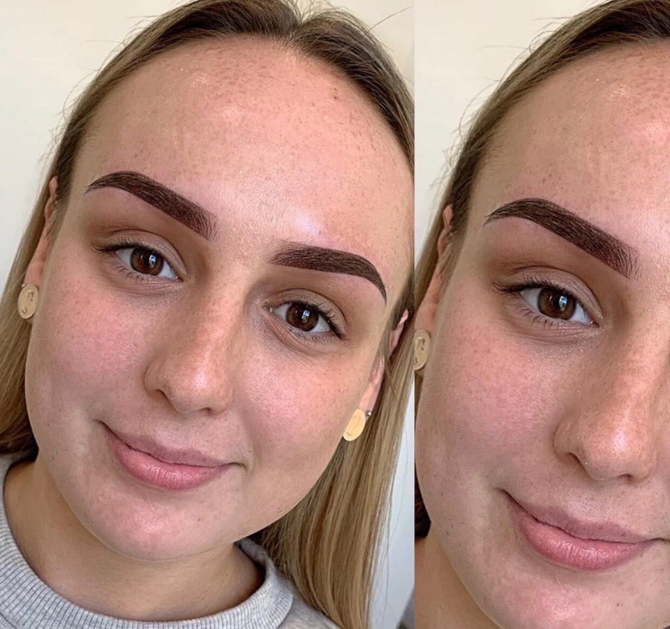 Пудровое напыление бровей