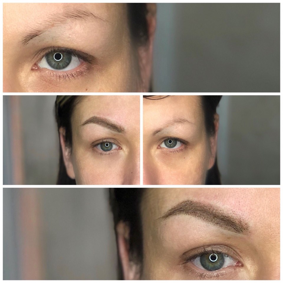 Напыление бровей