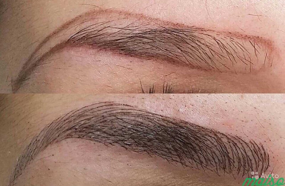 Схема внесения пигмента пудровые брови