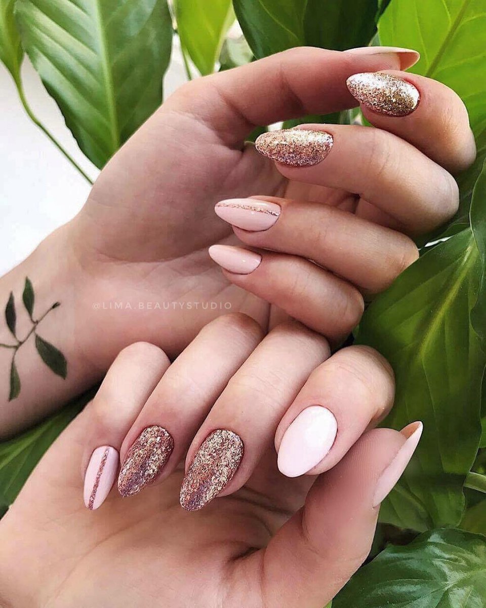 Маникюр на круглые ногти