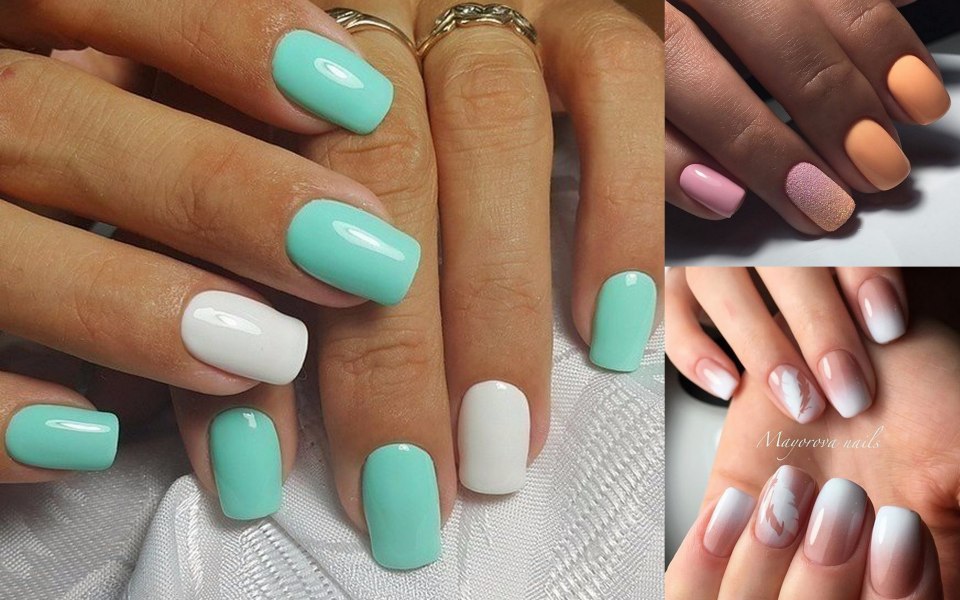 Летний маникюр с бабочками