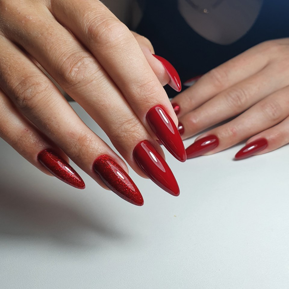 Однотонные длинные ногти