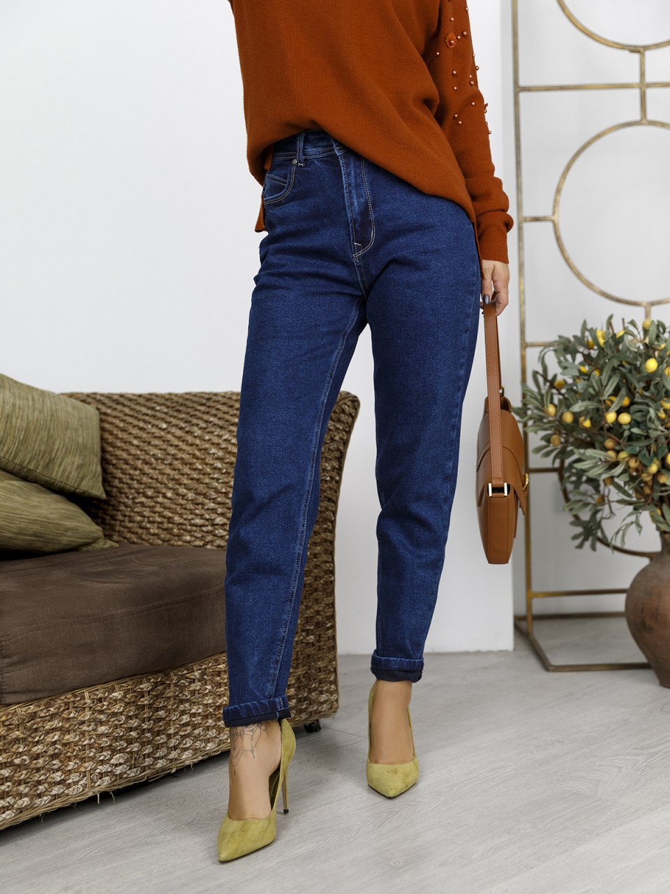 Джинсы straight High Waist