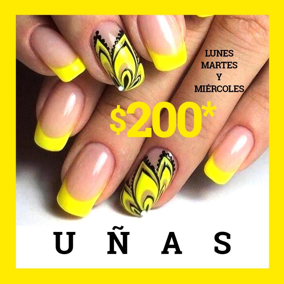 Жёлтый френч на ногтях