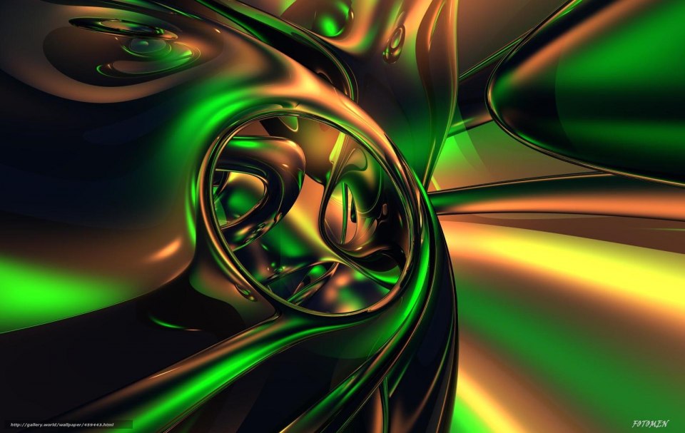 Green абстракция 3d