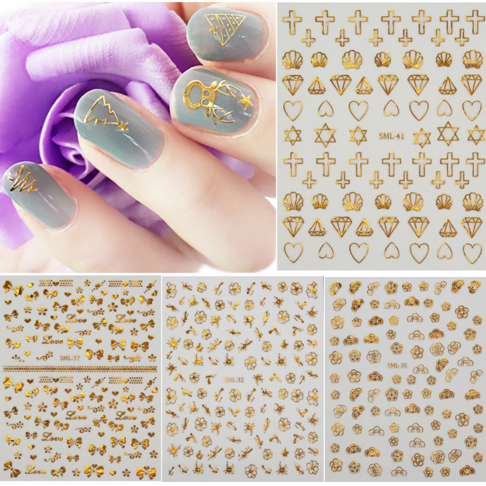 Металлические наклейки на ногти