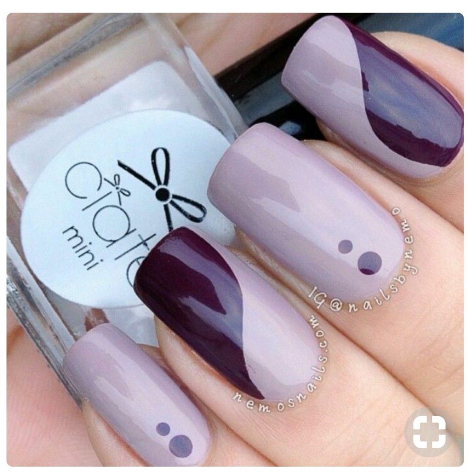Ногти бежево сиреневые