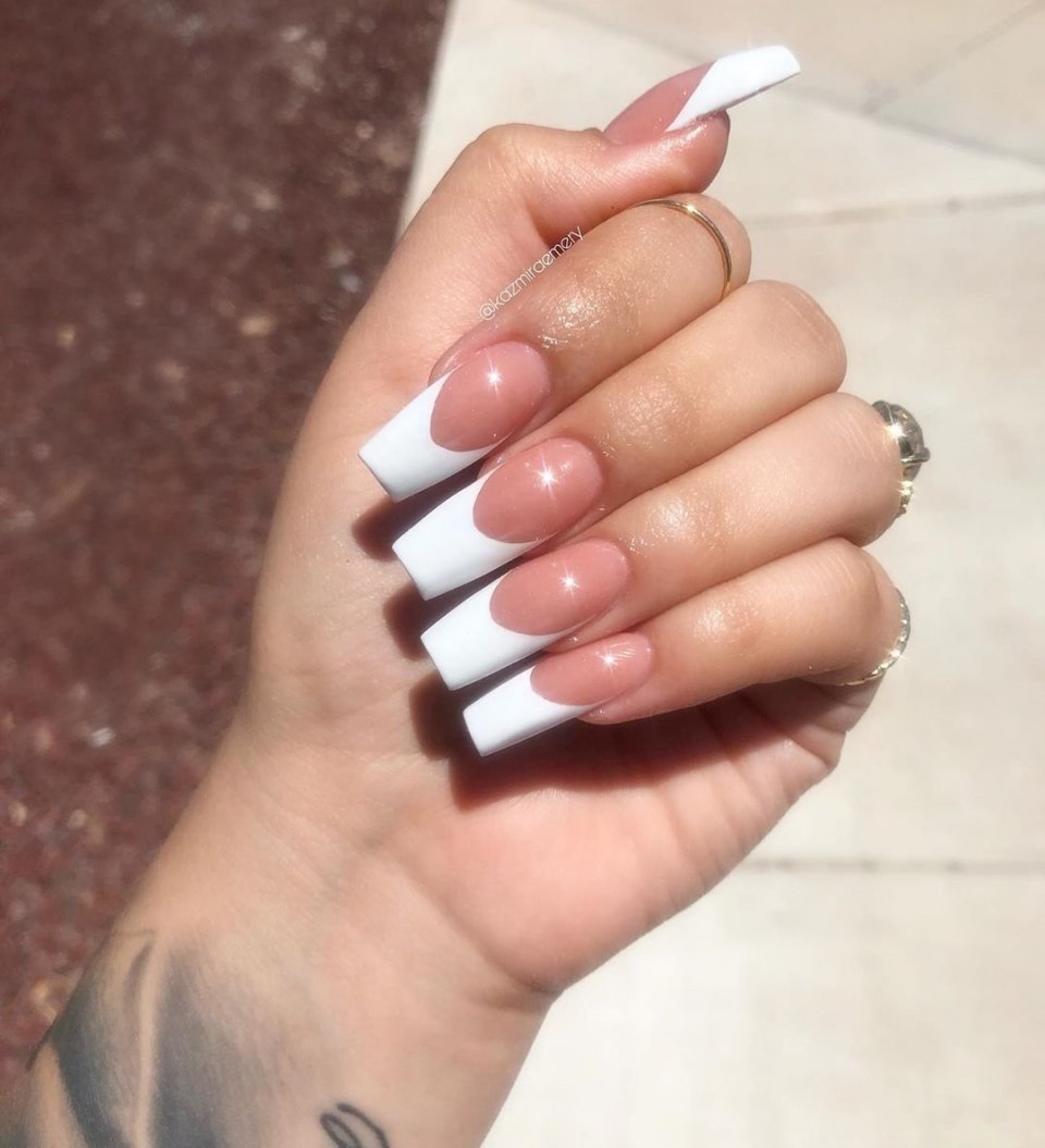Френч на длинные ногти