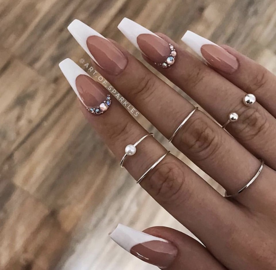 Френч маникюр на длинные ногти