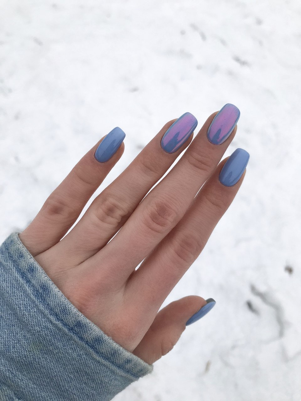 Красивые однотонные ногти на зиму