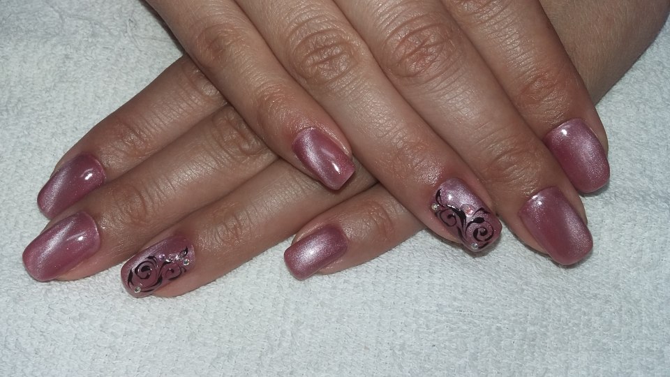 Гель лак бордо кошачий глаз