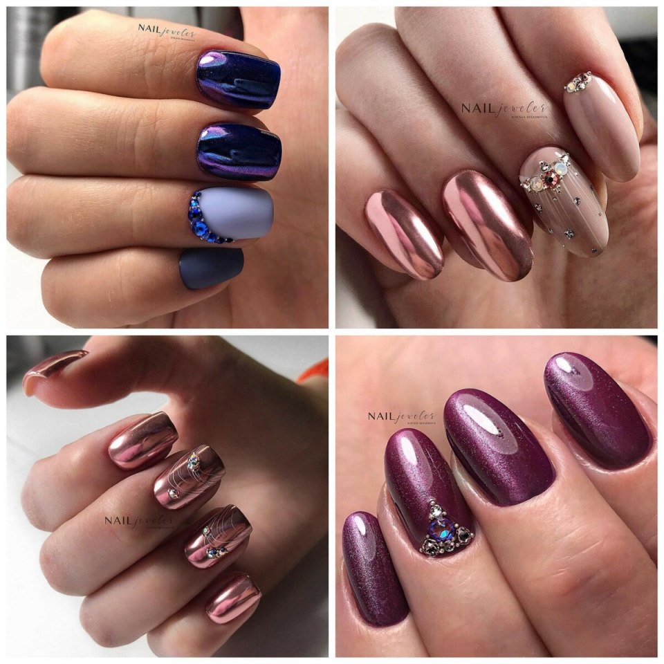 Изумрудный кошачий глаз маникюр