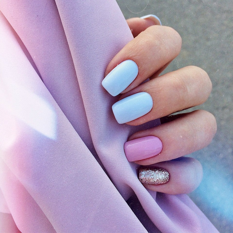 Маникюр на короткие ногти лето однотонный