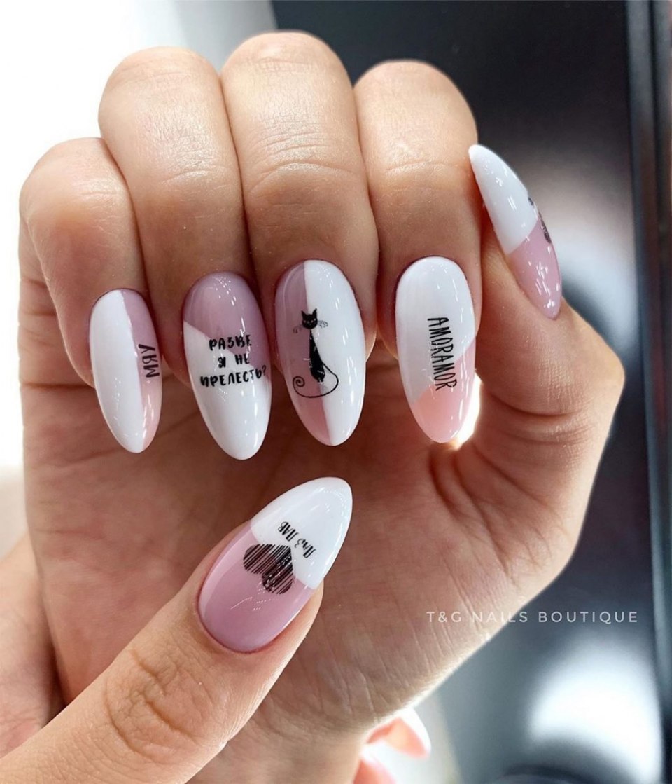 Маникюр с надписями для подростков