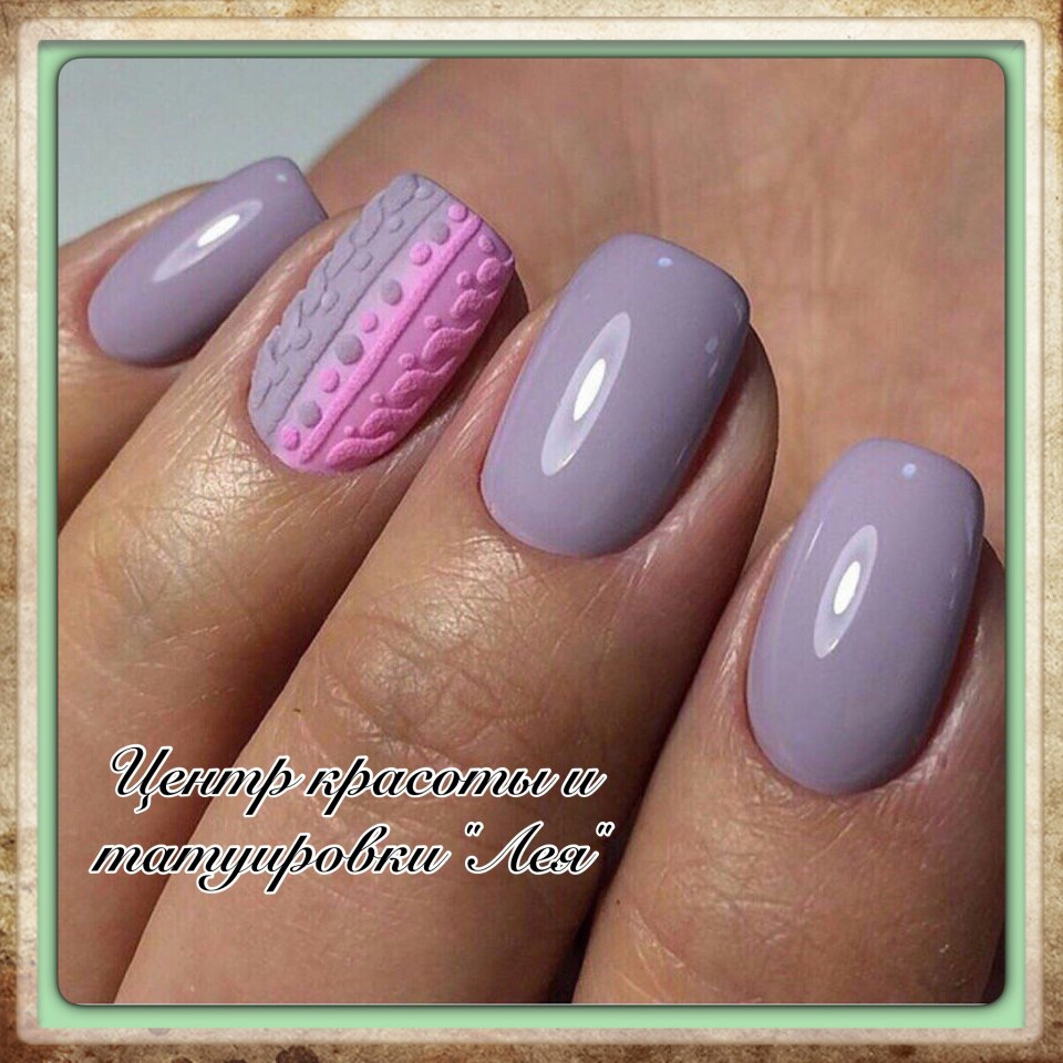 Серый матовый маникюр