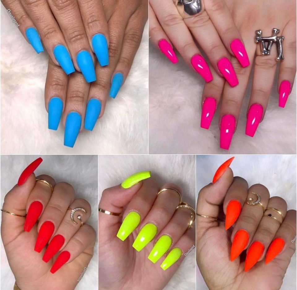 Яркие цвета ногтей