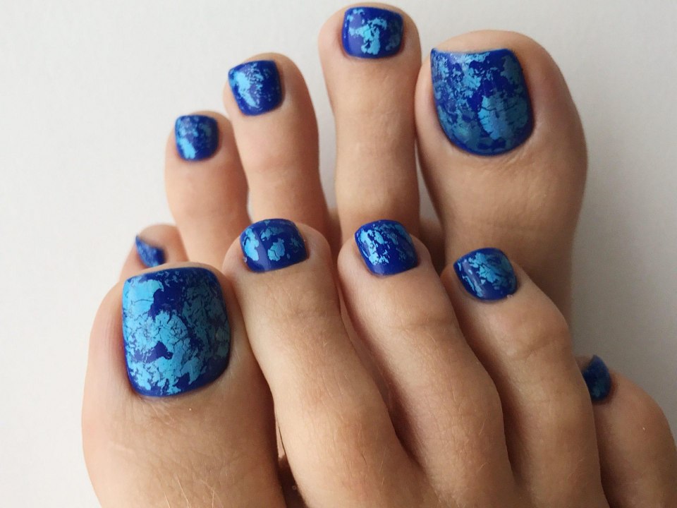 Purple Polish Toenail stockings