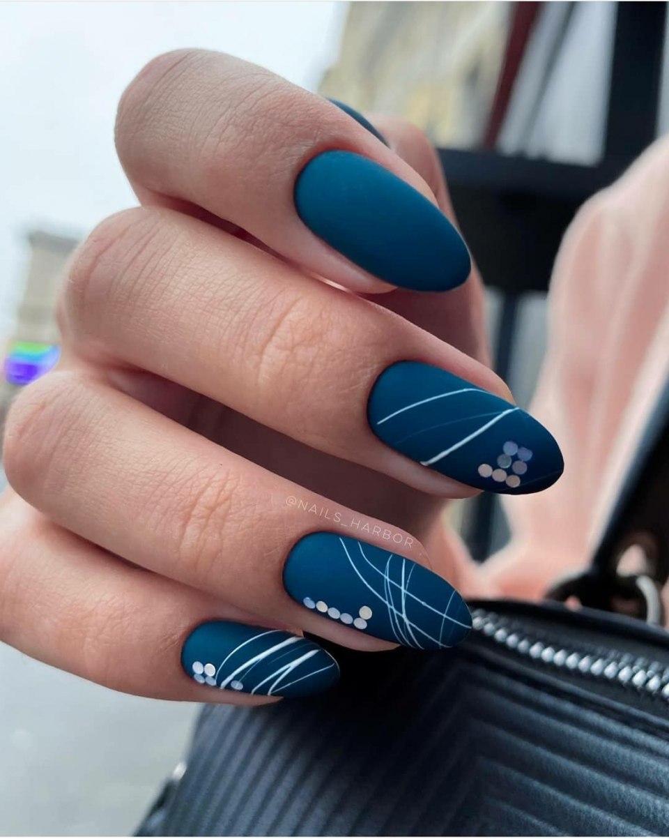 Сине-зеленый маникюр