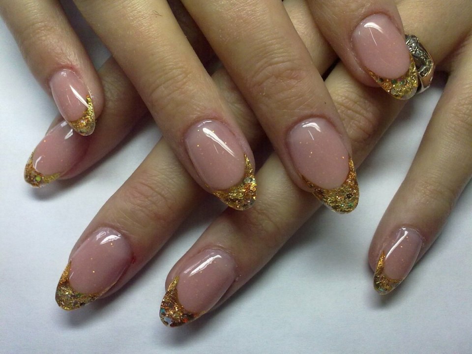 Выкладной френч золото