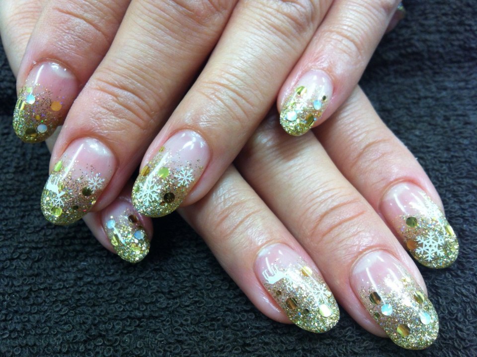 Новогодний маникюр аквариумный