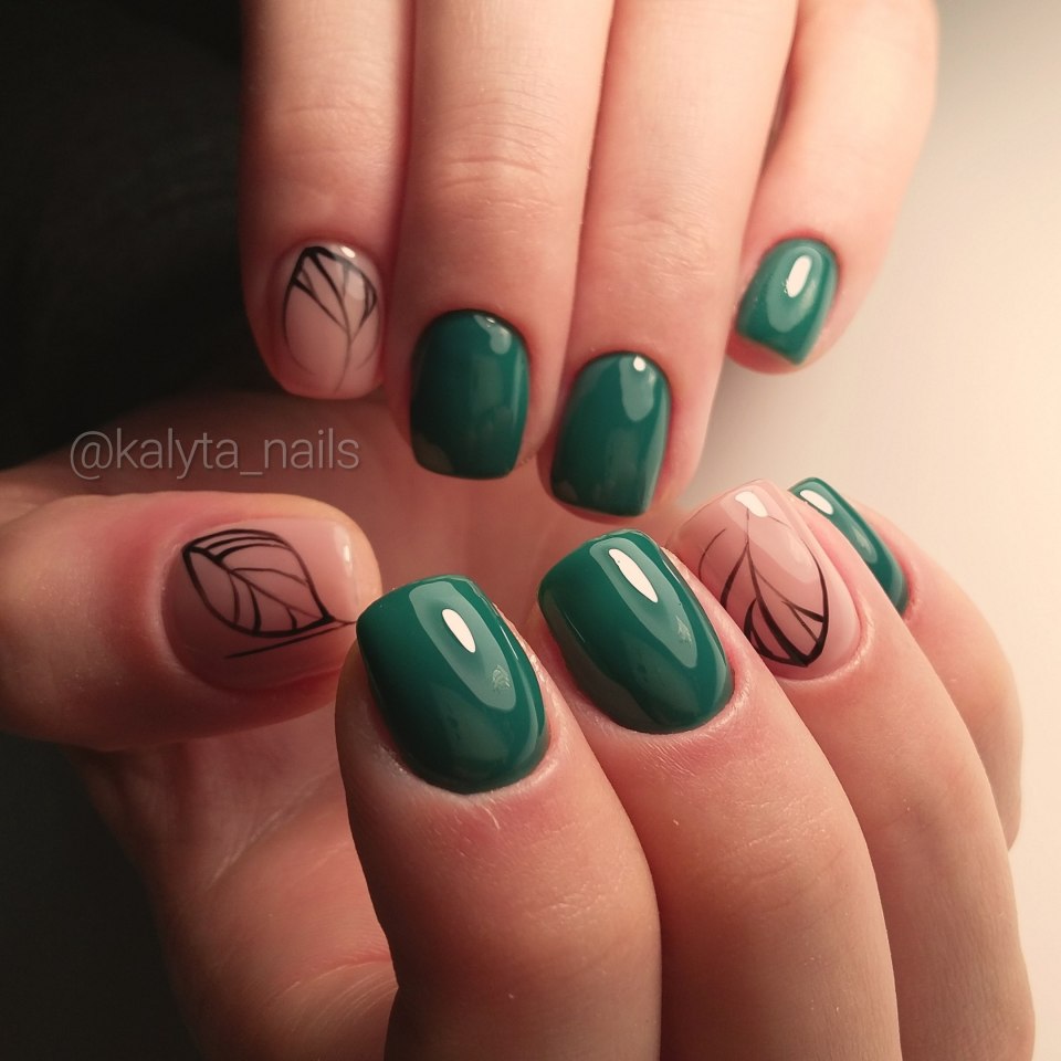 Гель лак темно зелёный изумрудный