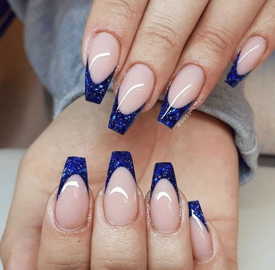 Маникюр френч цветной