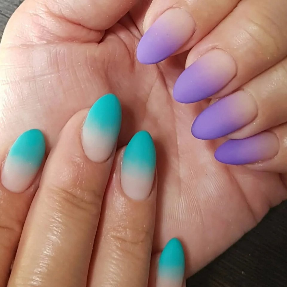 Маникюр омбре на короткие ногти