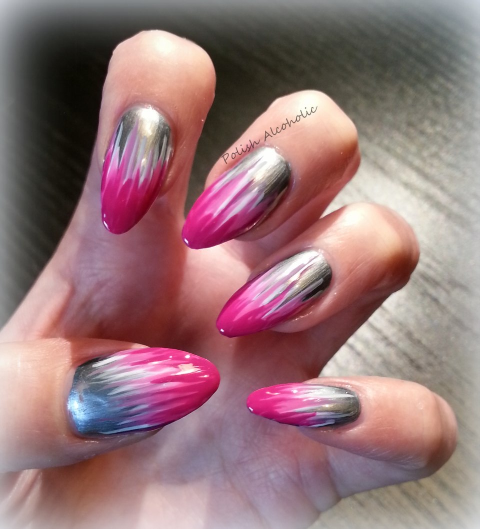 Кофейный градиент на ногтях