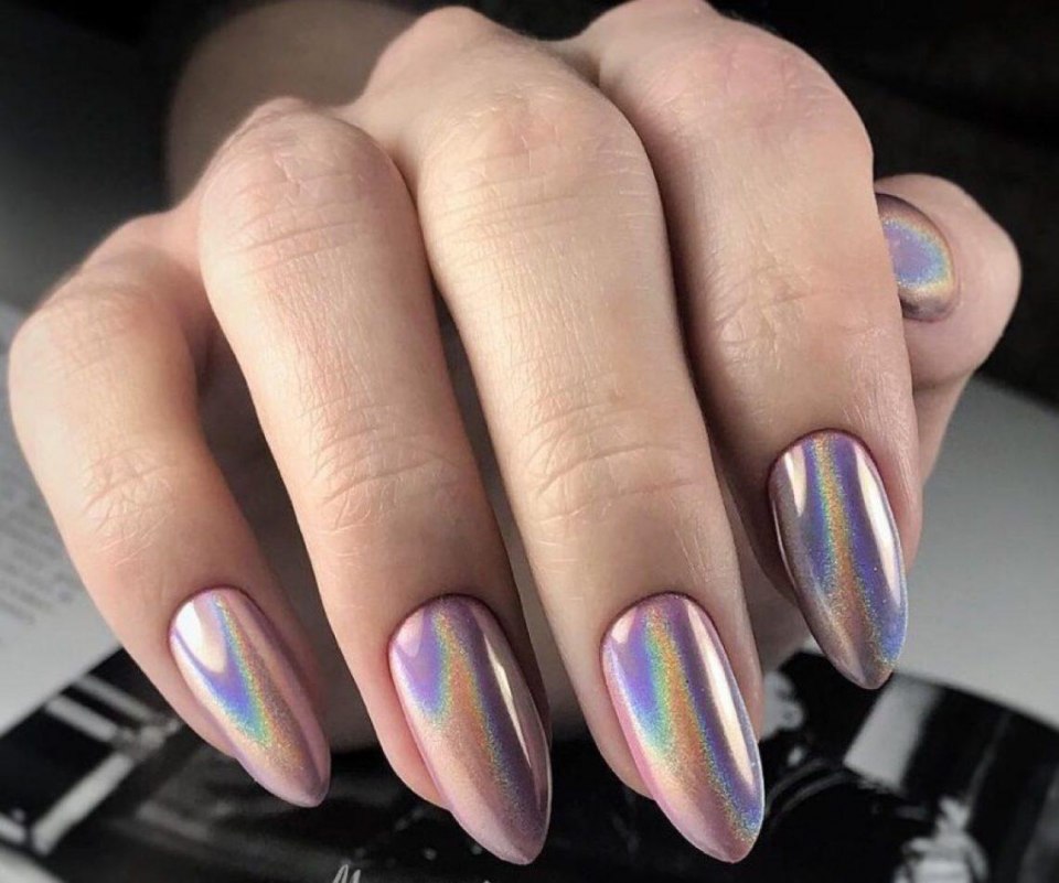 Маникюр лето 2020 с втиркой