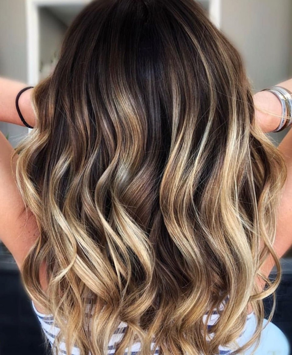 Шатуш до и после на длинные волосы