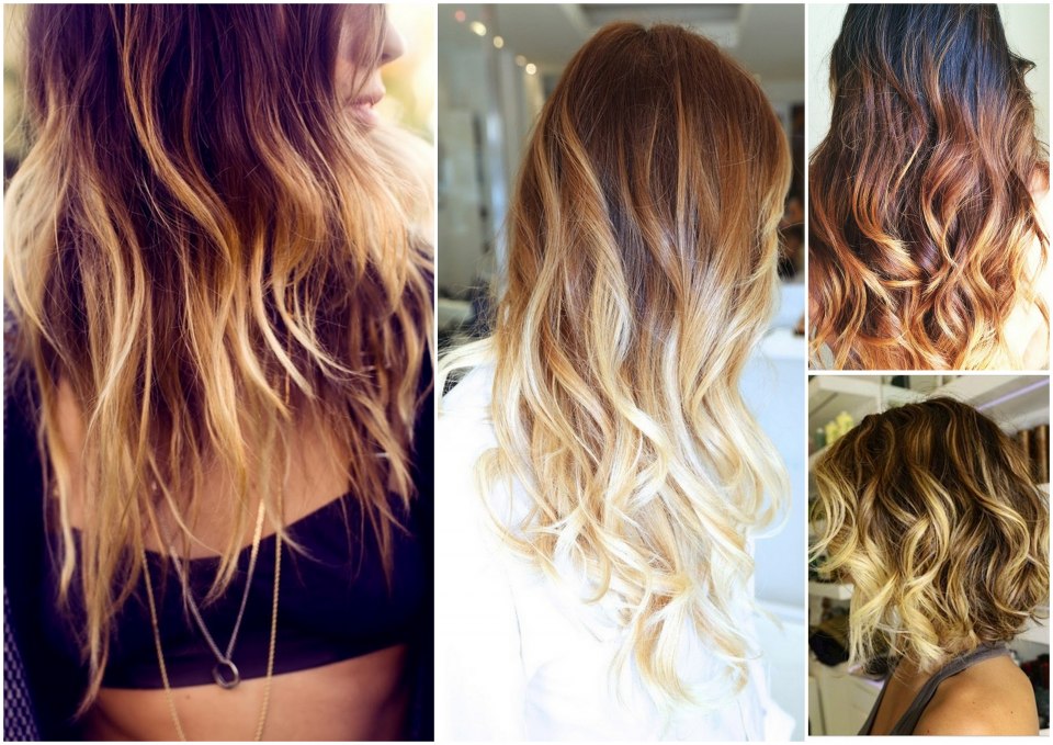 Балаяж светлый с темными корнями