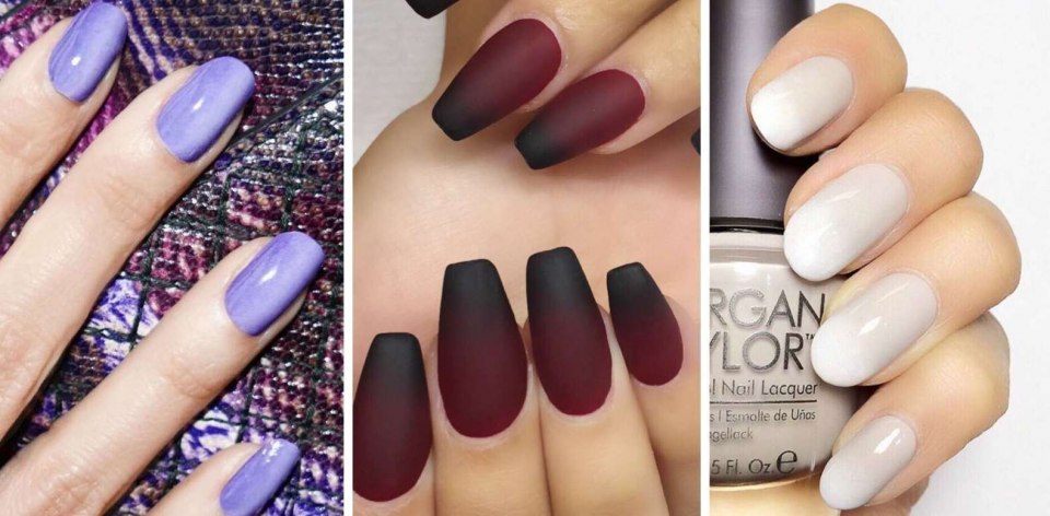 Маникюр с переходом цвета от светлого к темному