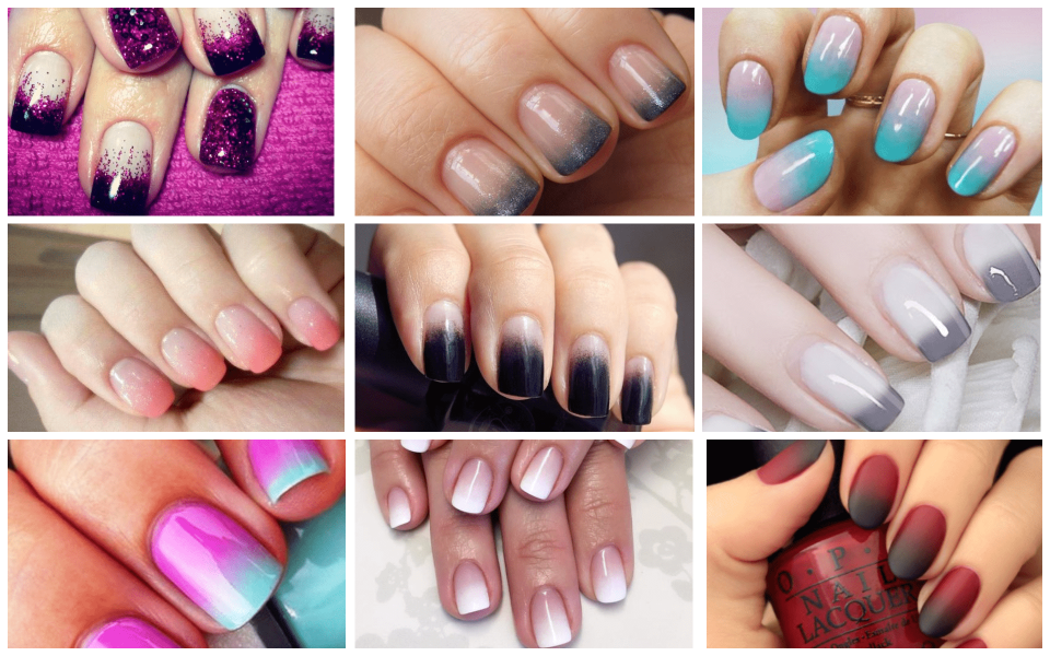 Ногти покрашены в стиле омбре