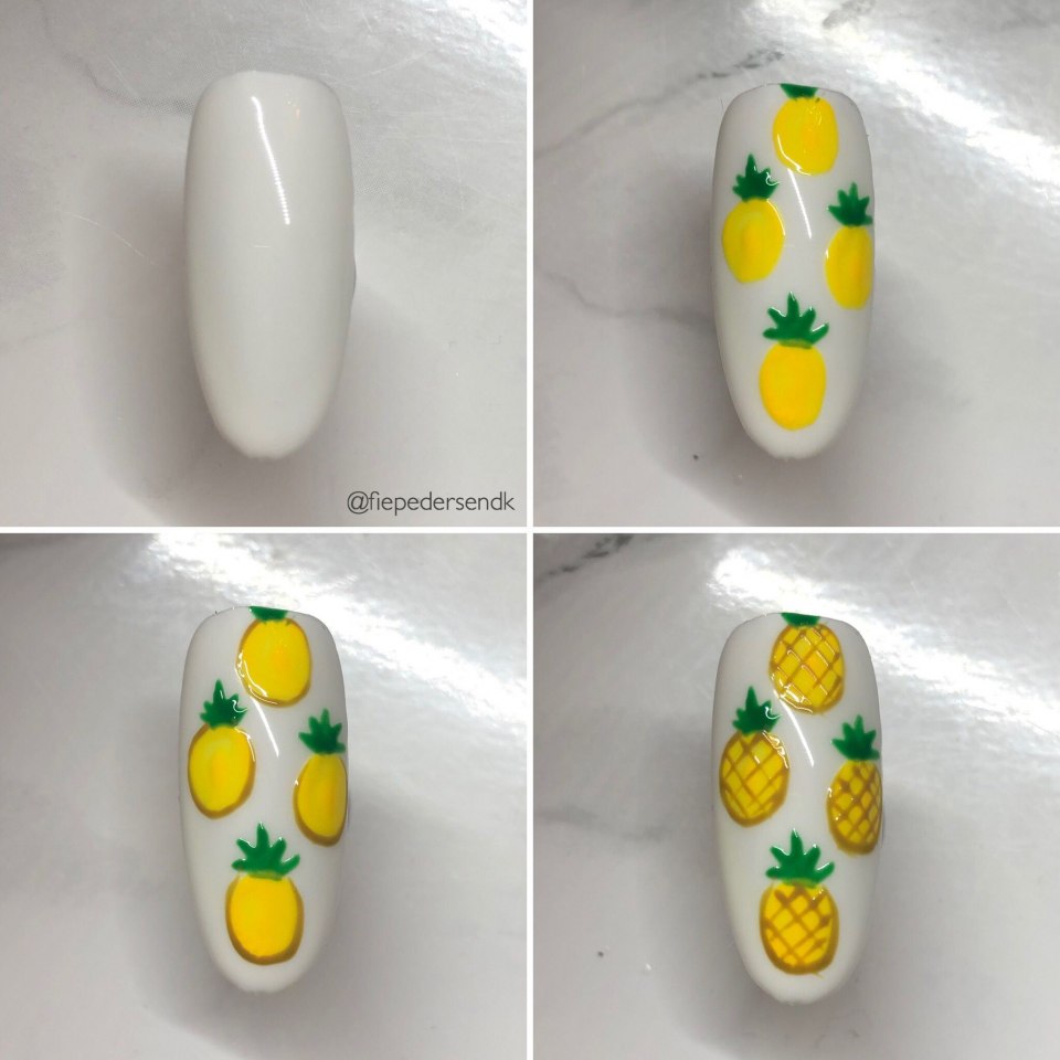 Пошаговый маникюр ананас