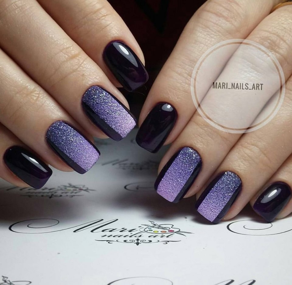 Нежно фиолетовый маникюр