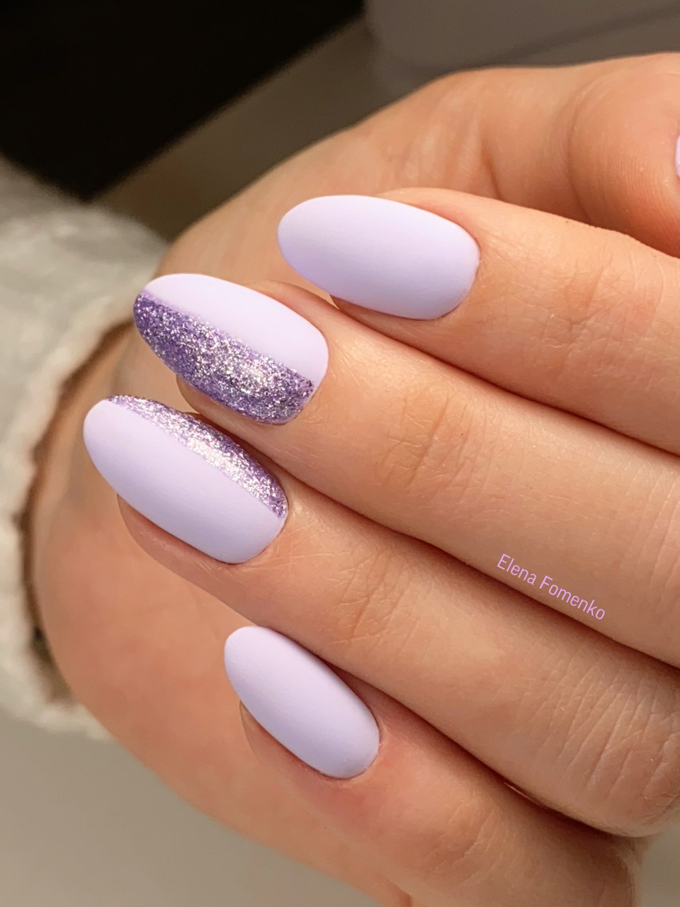 Светлофиолетрвый маникюр