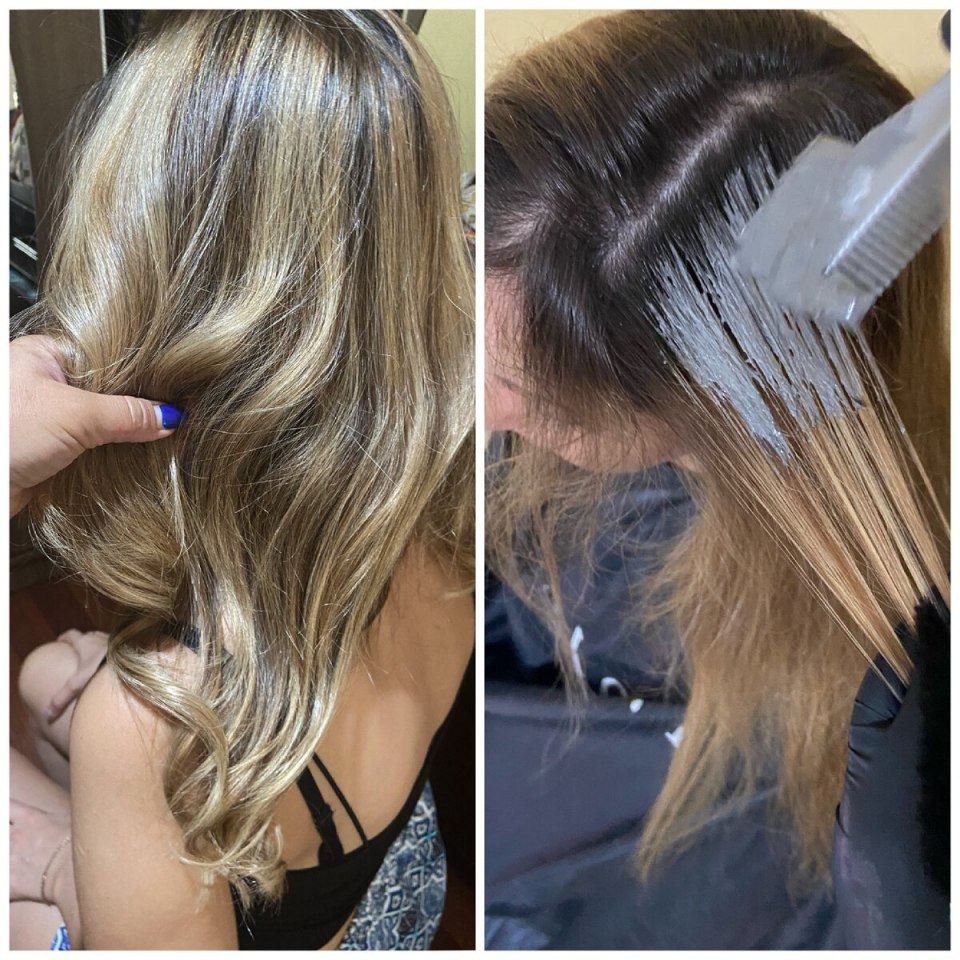 Окрашивание волос методом выдувания