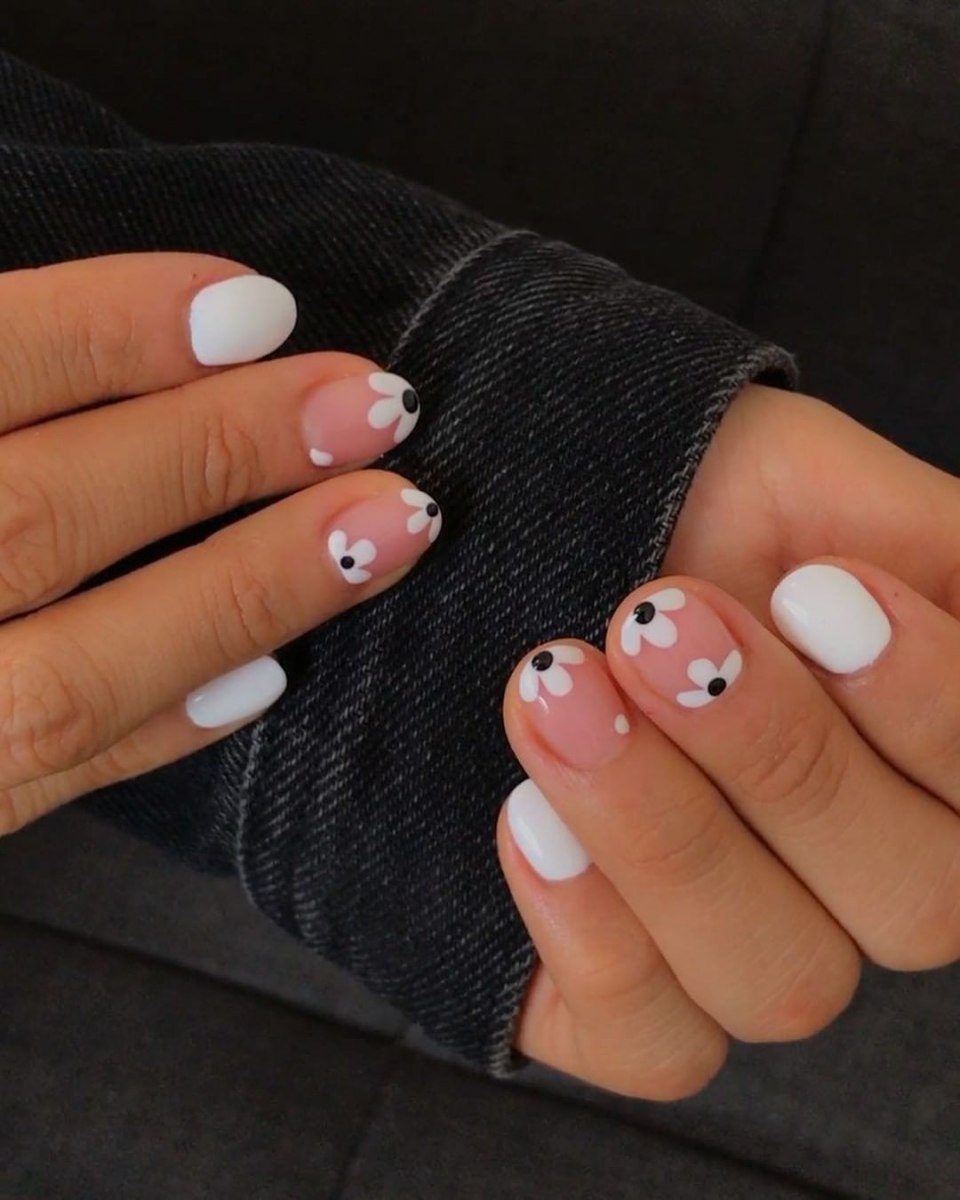 Маникюр на широкие ногти