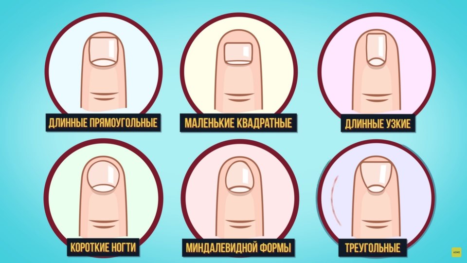 Схема опила нарощенных ногтей гелем