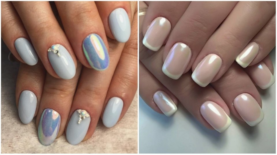 Маникюр нюд с втиркой