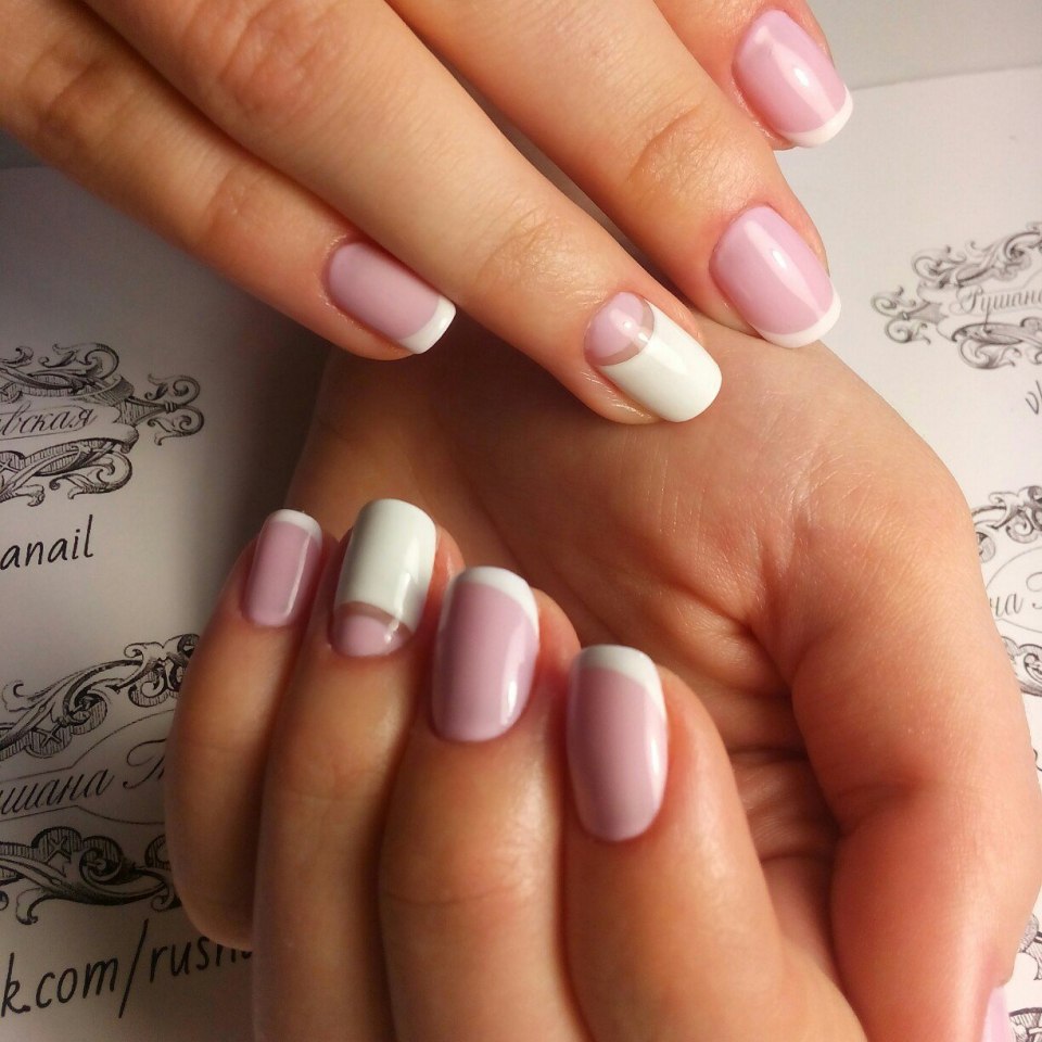 Маникюр френч пастельные тона