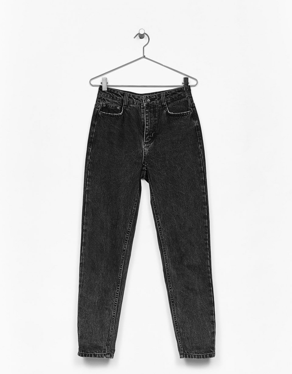 Pull and Bear Basic mom Jeans черные