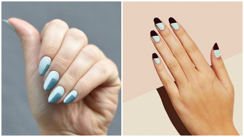 Ногти с двумя цветами