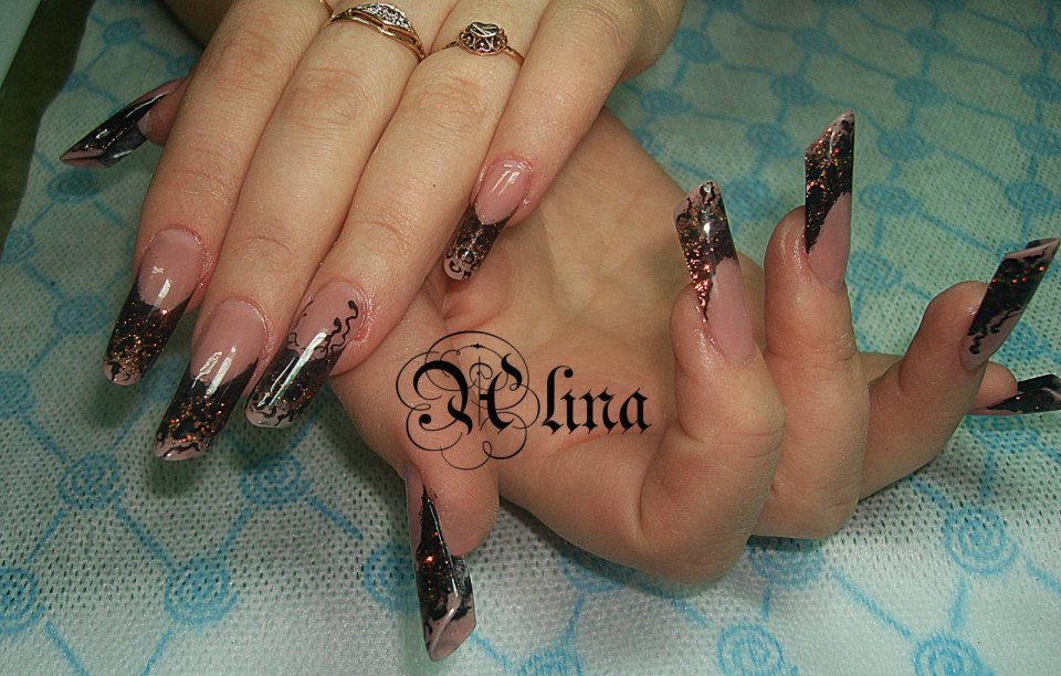 Дизайн ногтей пайп френч чёрный