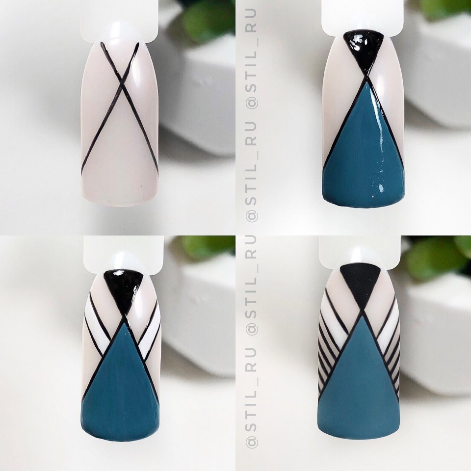 Геометрия на ногтях пошагово