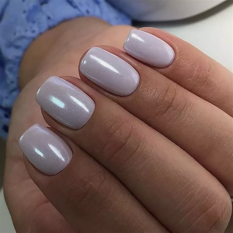 Нюдовый маникюр с втиркой 2021