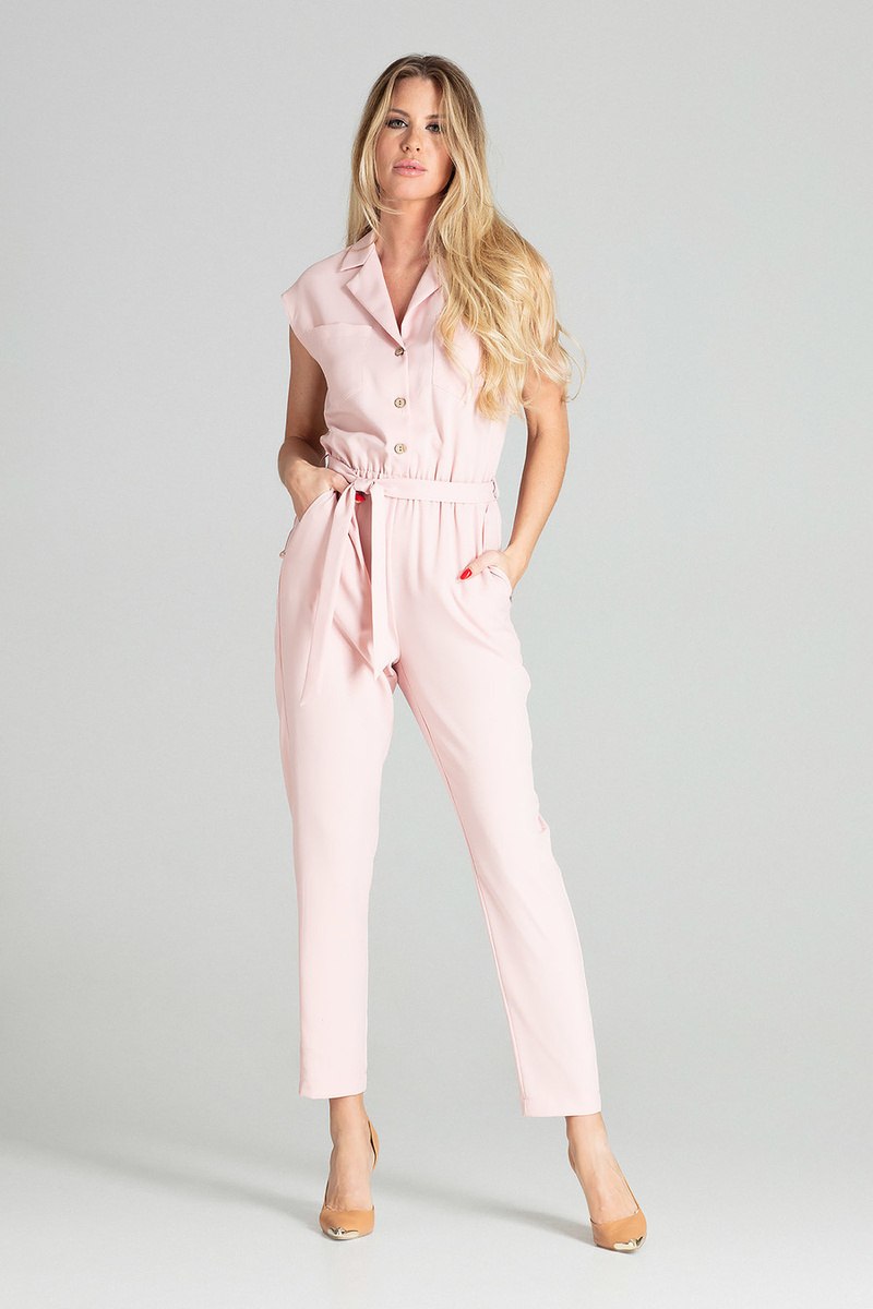 Розовый комбинезон женский шортами